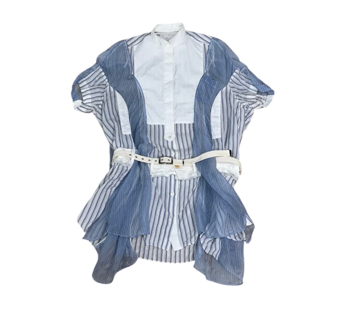 사카이 2017SS 포플린 레이어드 스트라이프 셔츠 상품이미지1