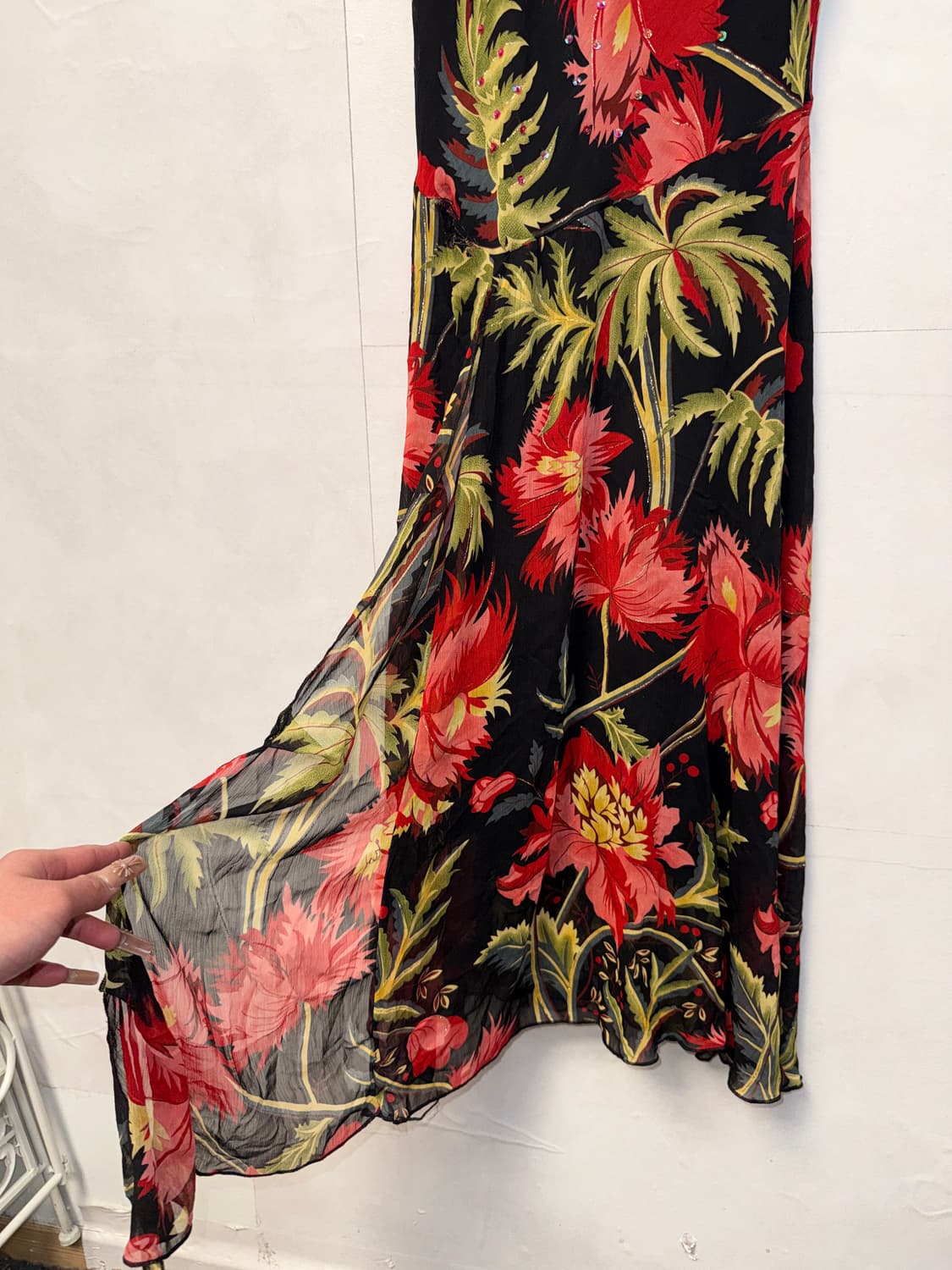 Black & red oriental floral maxi ops 상품이미지6