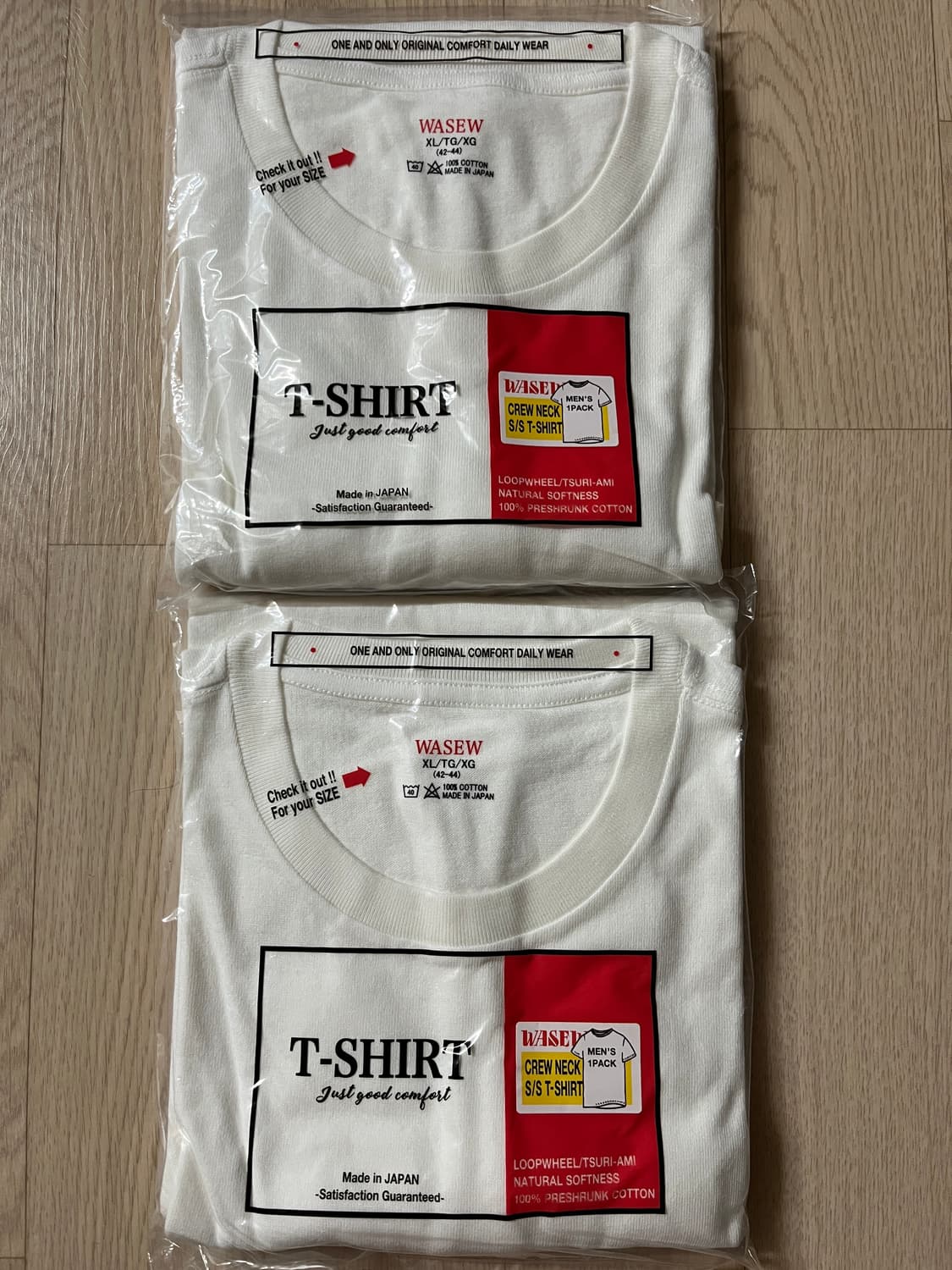 WASEW CREW NECK S/S T-SHIRT XL 2장 일괄판매 상품이미지1