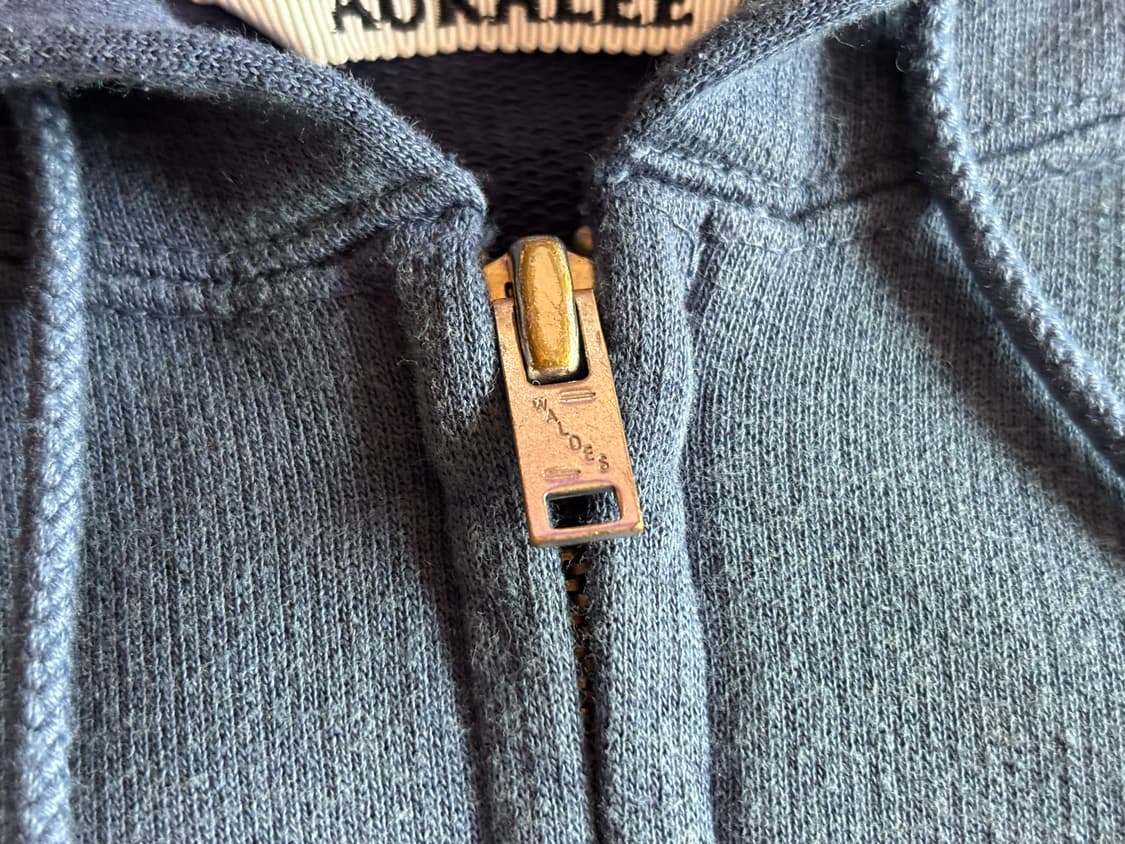  [4] 25aw 오라리 다이드 피마 스웻 후드집업 라이트네이비 상품이미지4