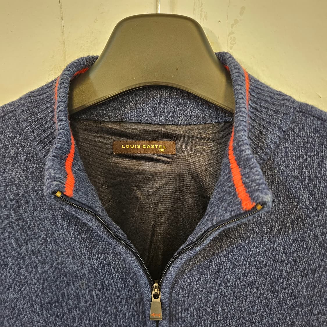 100(L)루이까스텔 네이비 집업 니트 가디건 상품이미지5