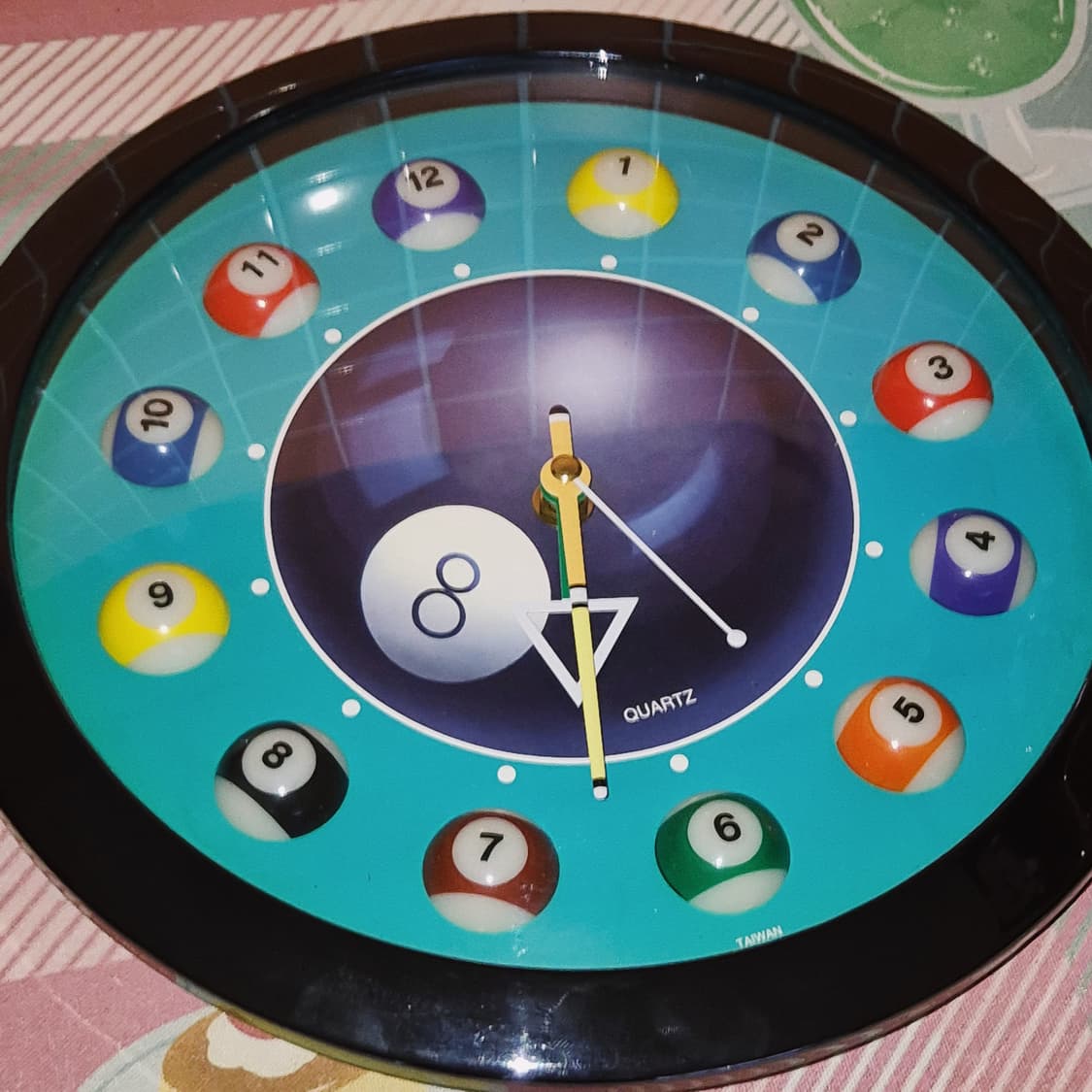 90s 일본 야마사 레트로 당구 엠보싱 벽시계 상품이미지5
