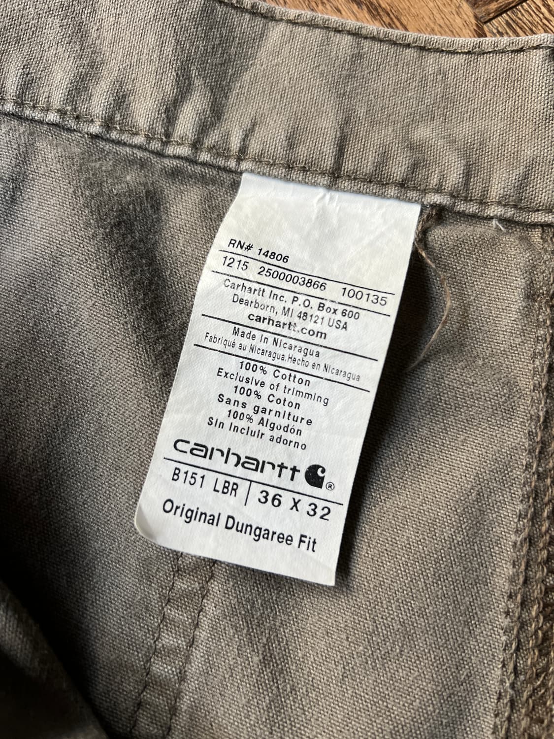 [36]칼하트 USA 빈티지 페인팅 라이트브라운 싱글니 카펜터 워크 팬츠 상품이미지4