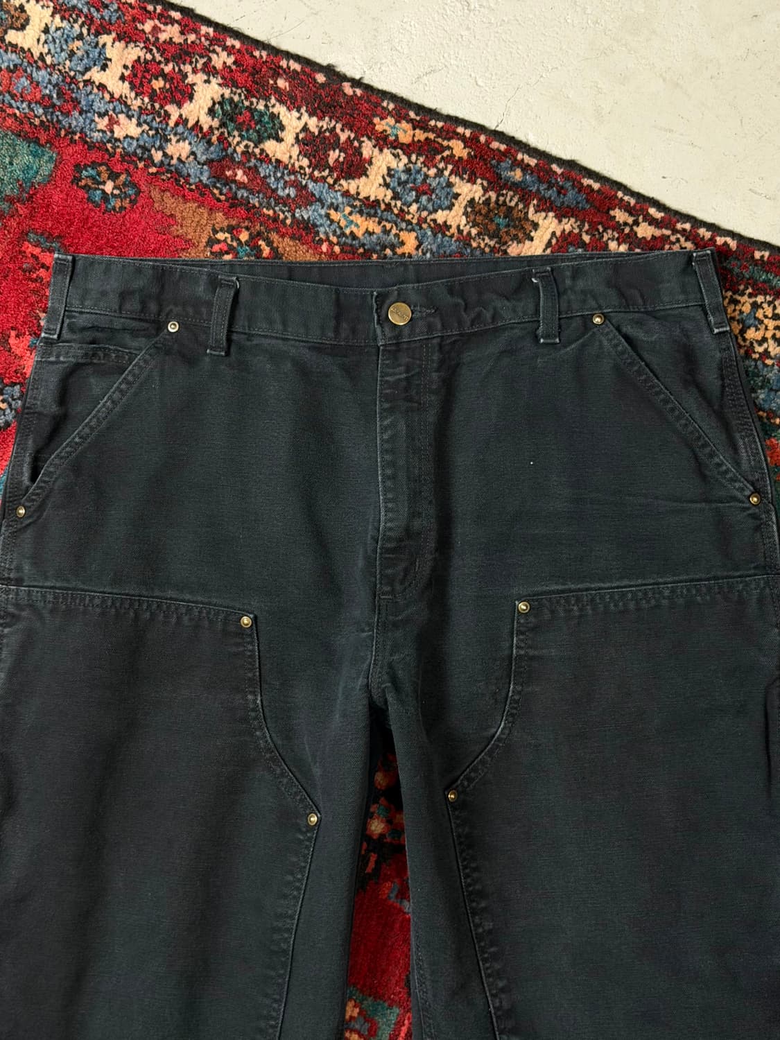 OG 칼하트 B136 더블니 팬츠 칼하트 썩블니 블랙 상품이미지5