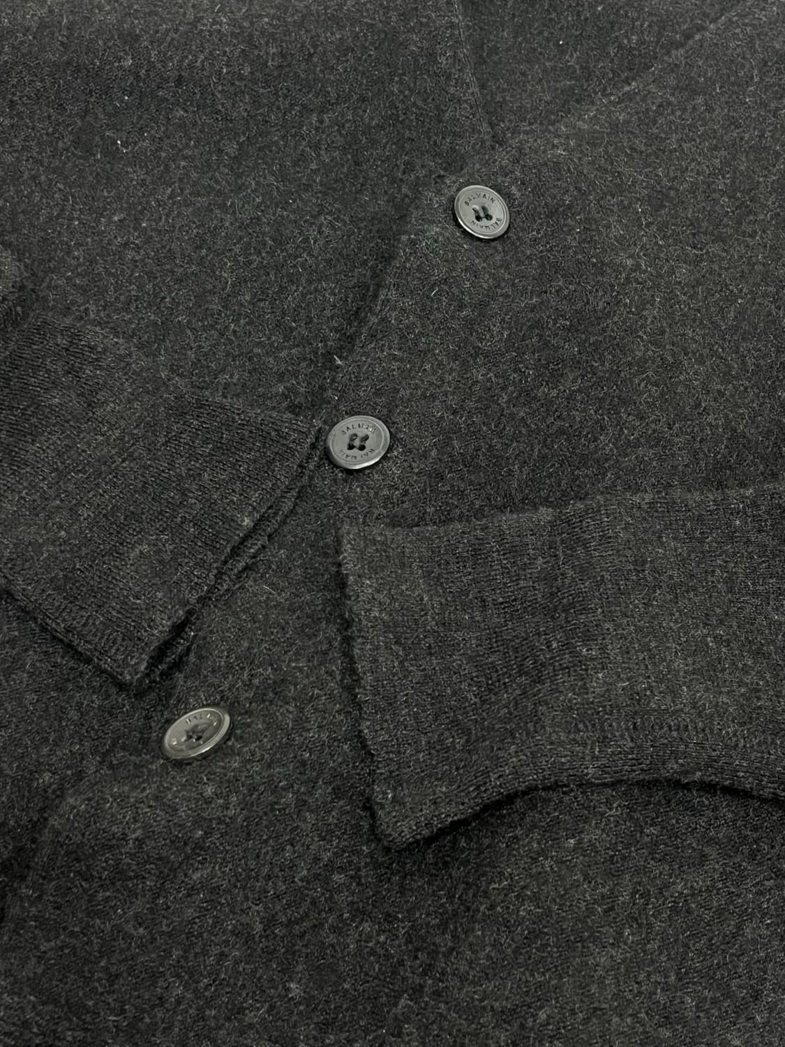 Vintage 발망 울100% 니트 가디건 100 다크그레이 상품이미지10