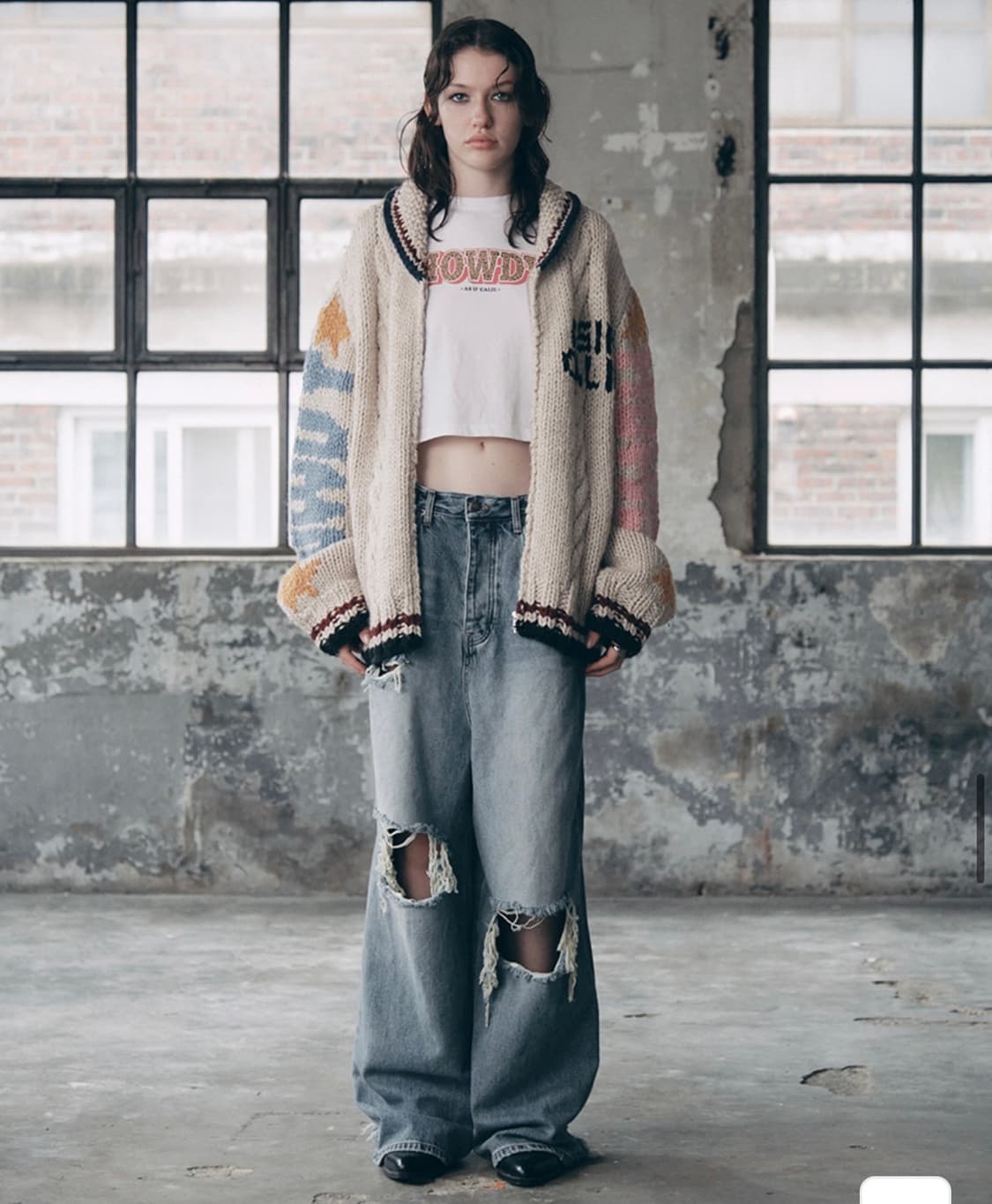 에즈이프캘리 COWGIRL TEDDY ZIPUP KNIT IVORY 상품이미지6