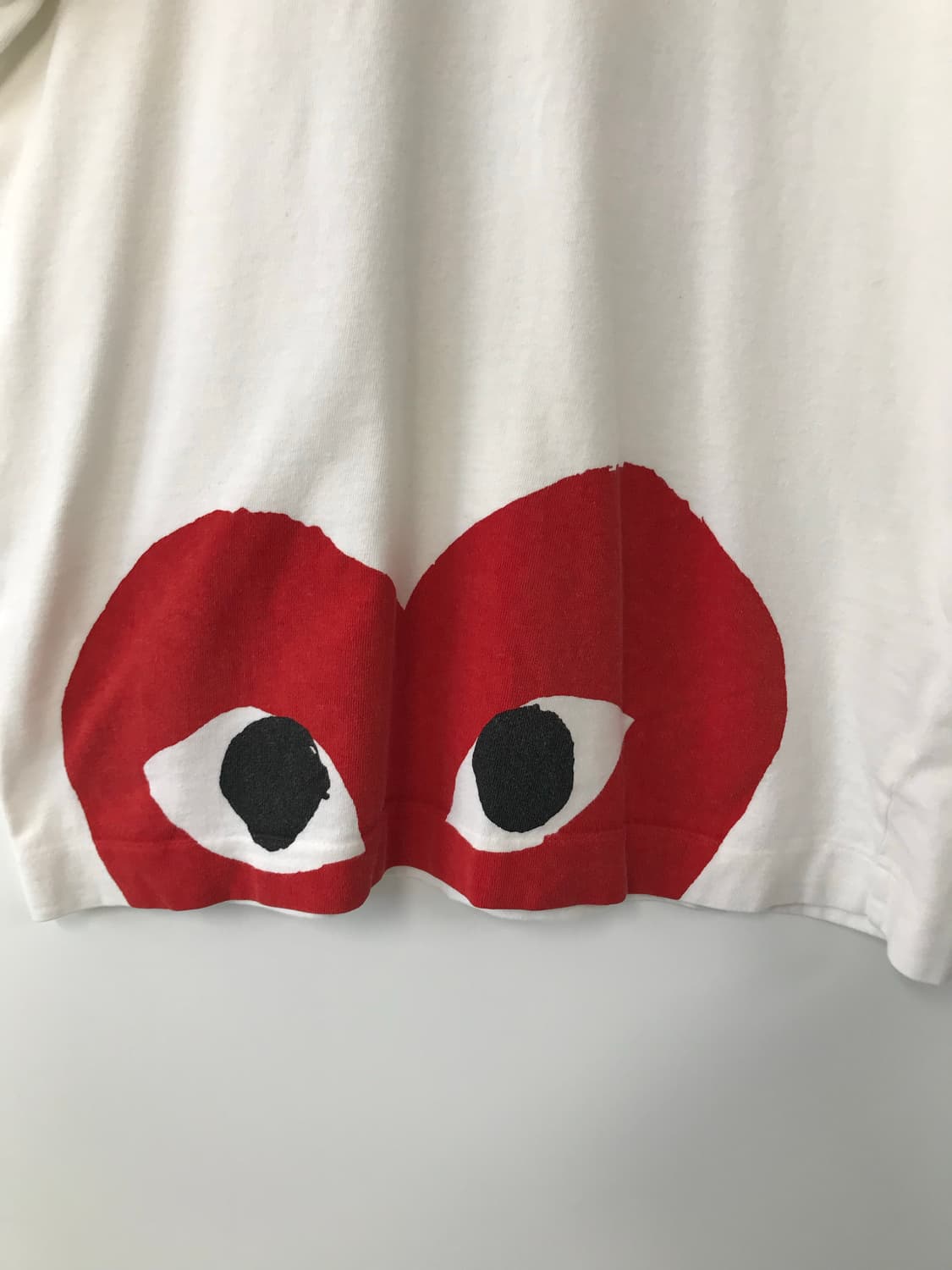 꼼데가르송 플레이 레드엣지 화이트 반팔 티셔츠 상품이미지3