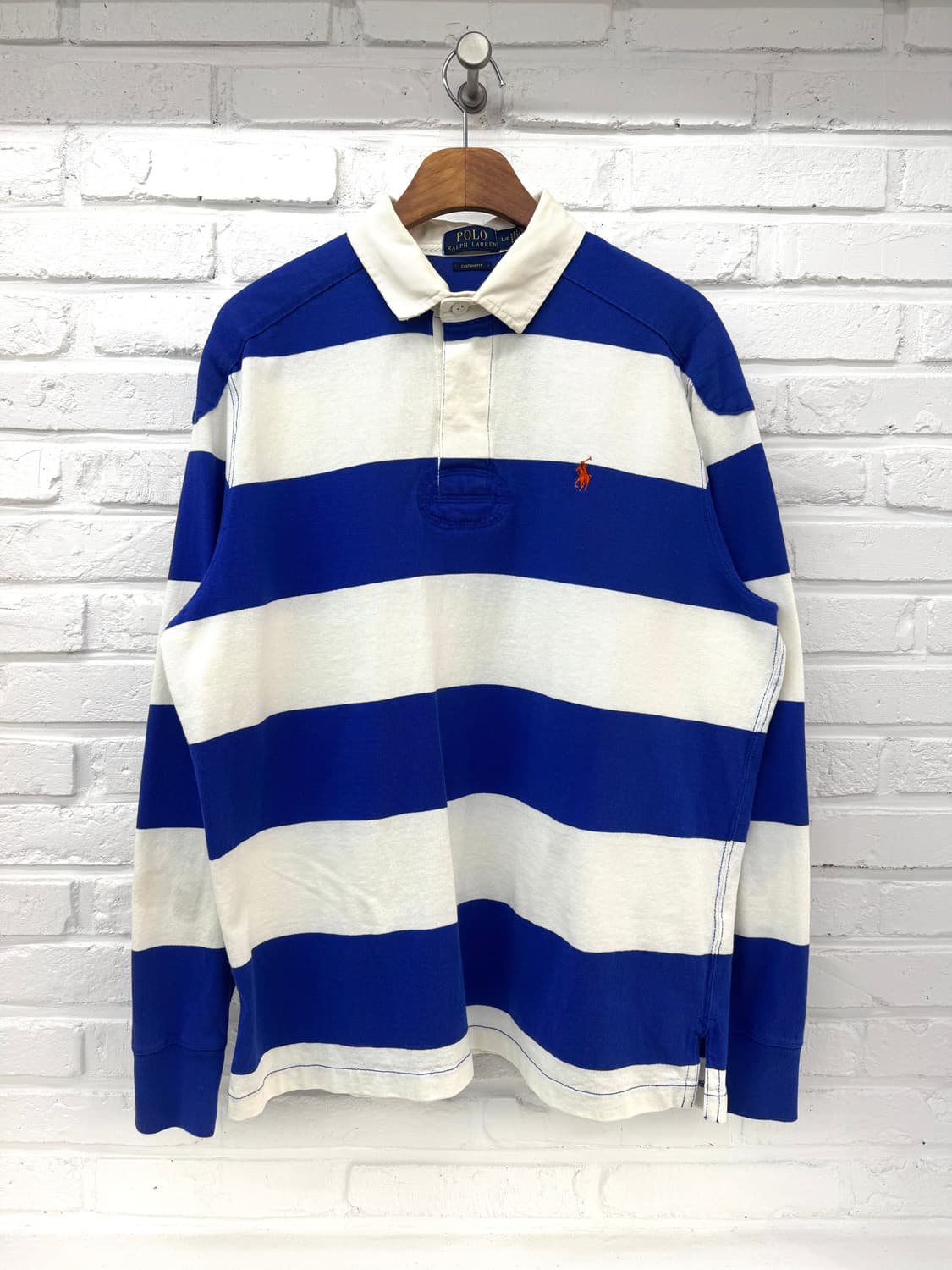 폴로 블루 스트라이프 럭비티  상품이미지3