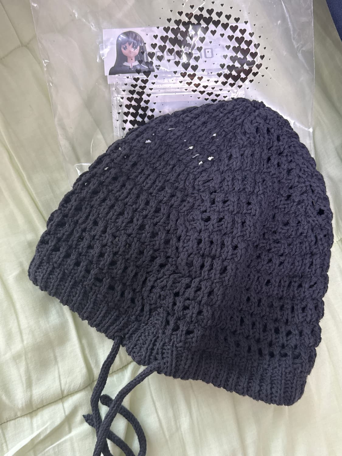 COYSEIO String Net Beanie Charcoal 상품이미지3