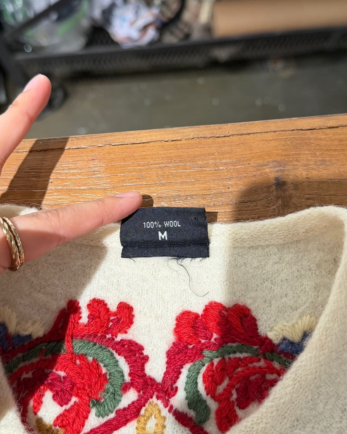 빈티지 아이보리 노르웨이 울 베스트 상품이미지8