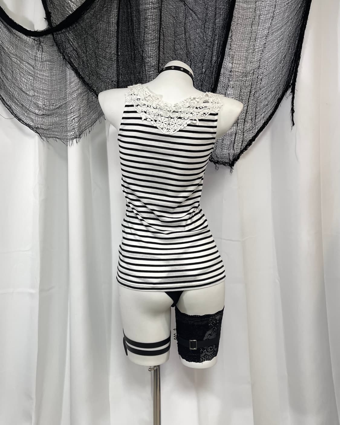 stripe lace sleeveless 상품이미지4