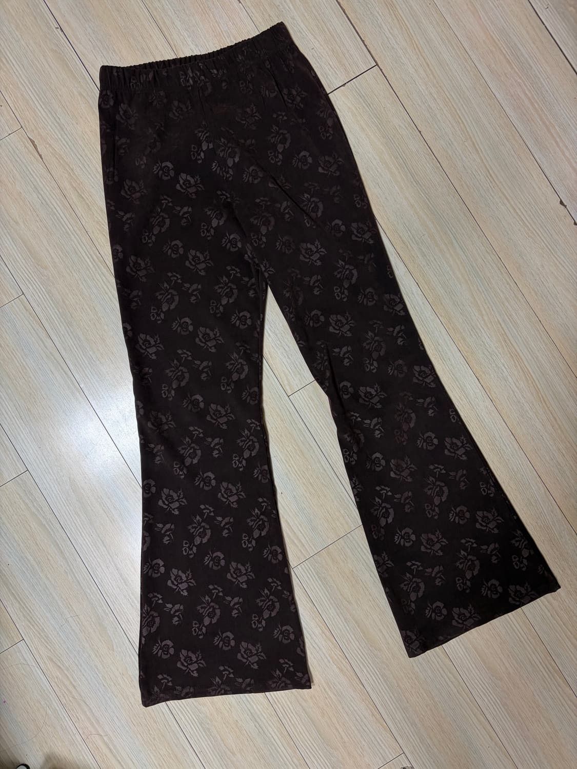 에이블리) 자가드 빈티지 부츠컷 롱 밴딩팬츠 상품이미지4