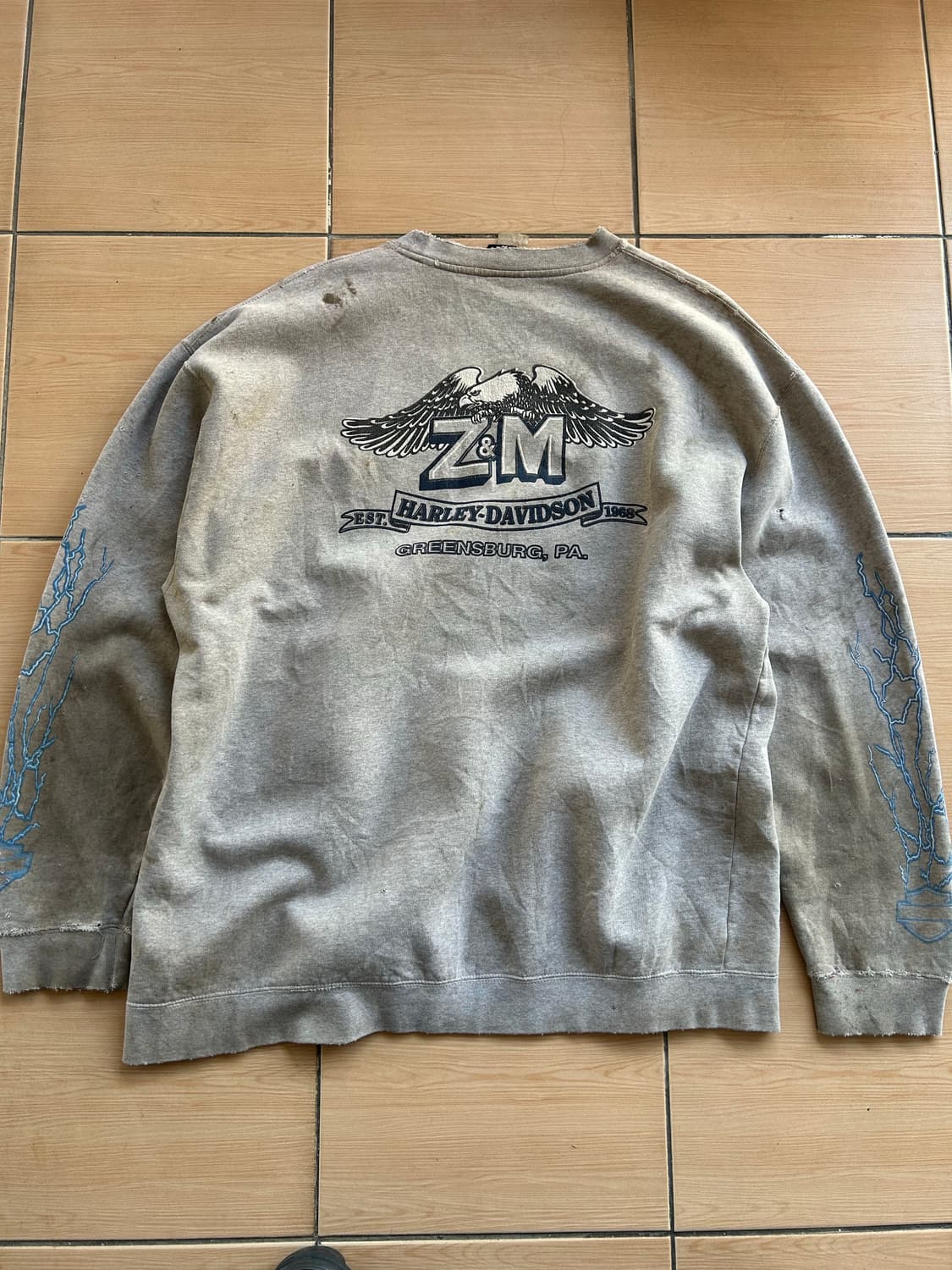 00‘s 할리데이비슨 라이트닝 스웻셔츠 상품이미지6