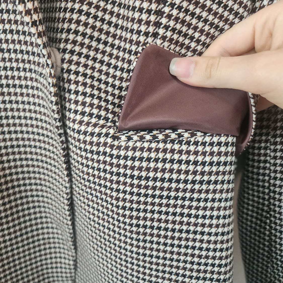 A+G 하운드투스 체크 벨트 자켓 상품이미지5