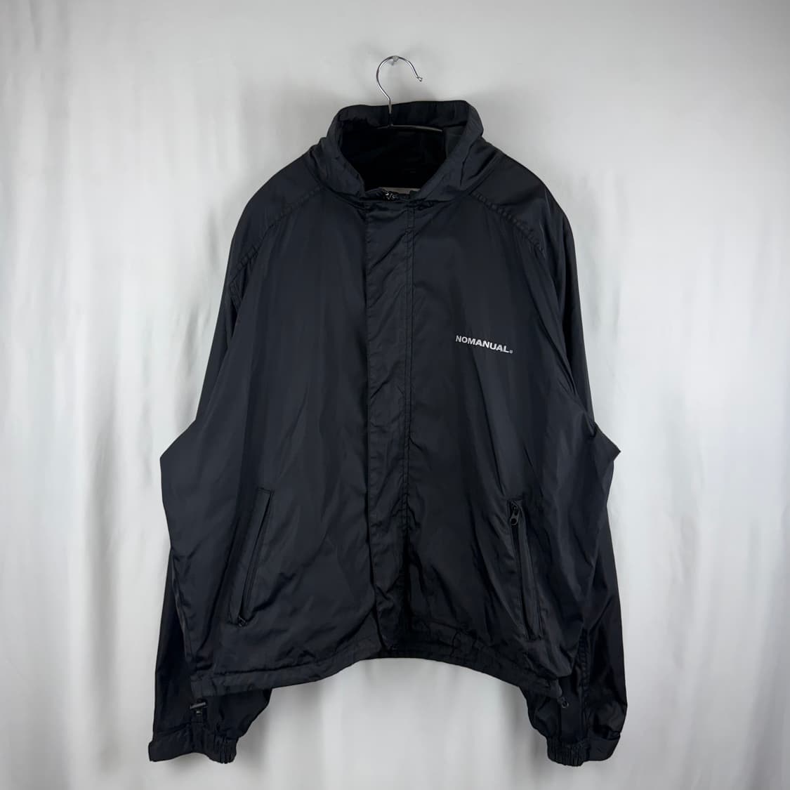 M) 노매뉴얼 자수로고 나일론 자켓 블랙 상품이미지2