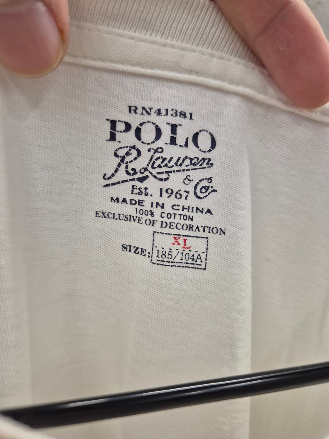 폴로 랄프로렌 화이트 반팔티 XL 상품이미지6