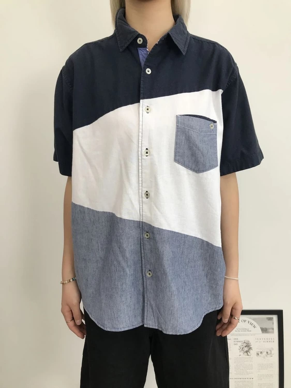 Beams Heart Color Block Shirt 상품이미지2