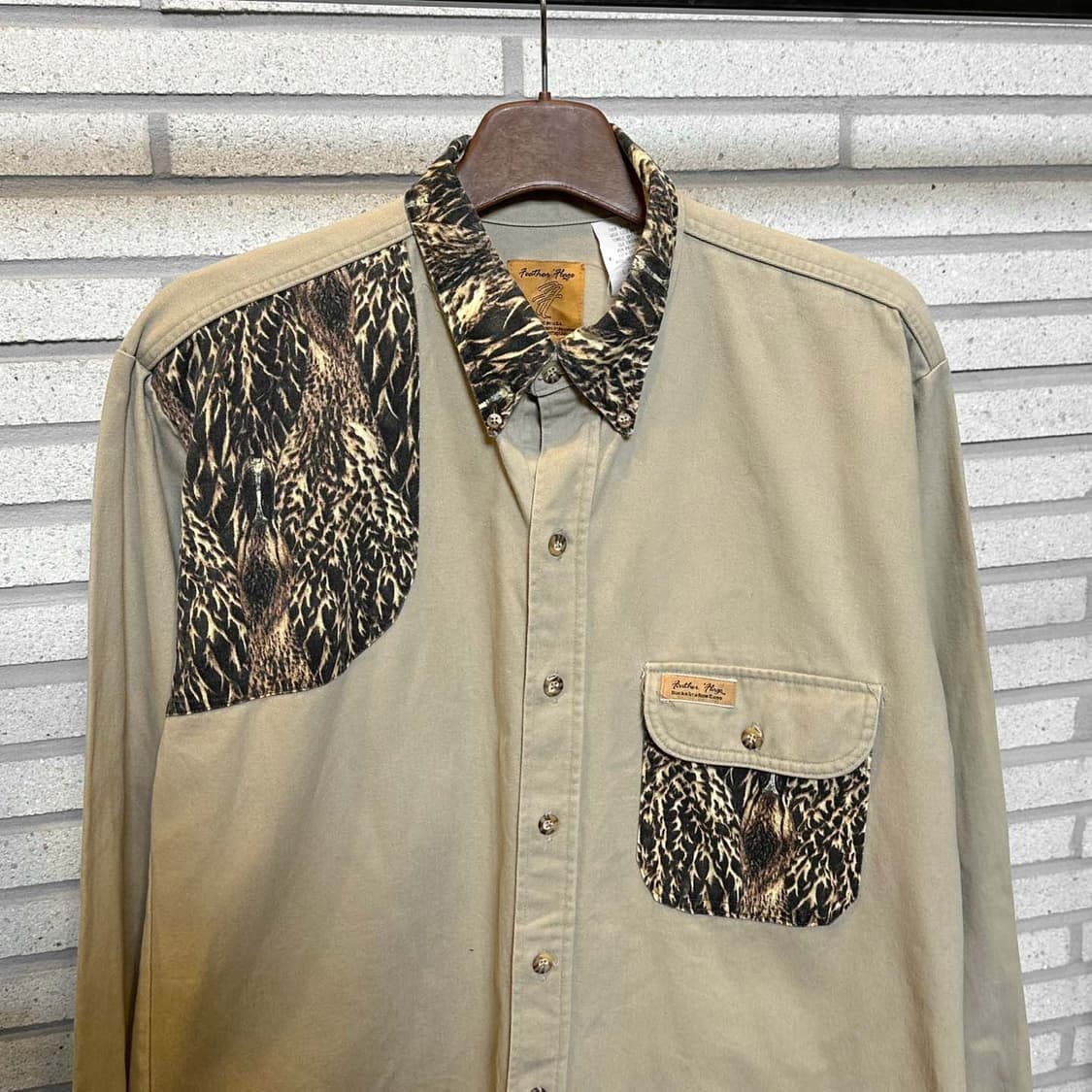 USA VINTAGE 웨스턴 셔츠 지브라 패턴 패치워크 디테일 베이지 상품이미지4