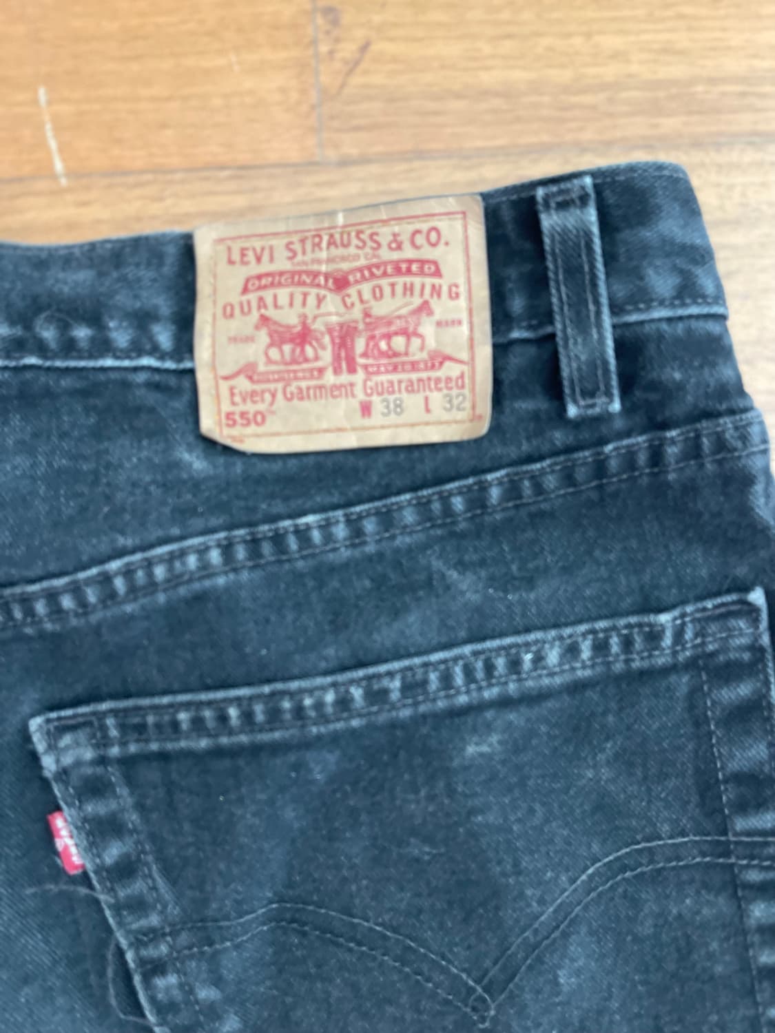 90s 리바이스 550 블랙 데님 팬츠 38x32 상품이미지6