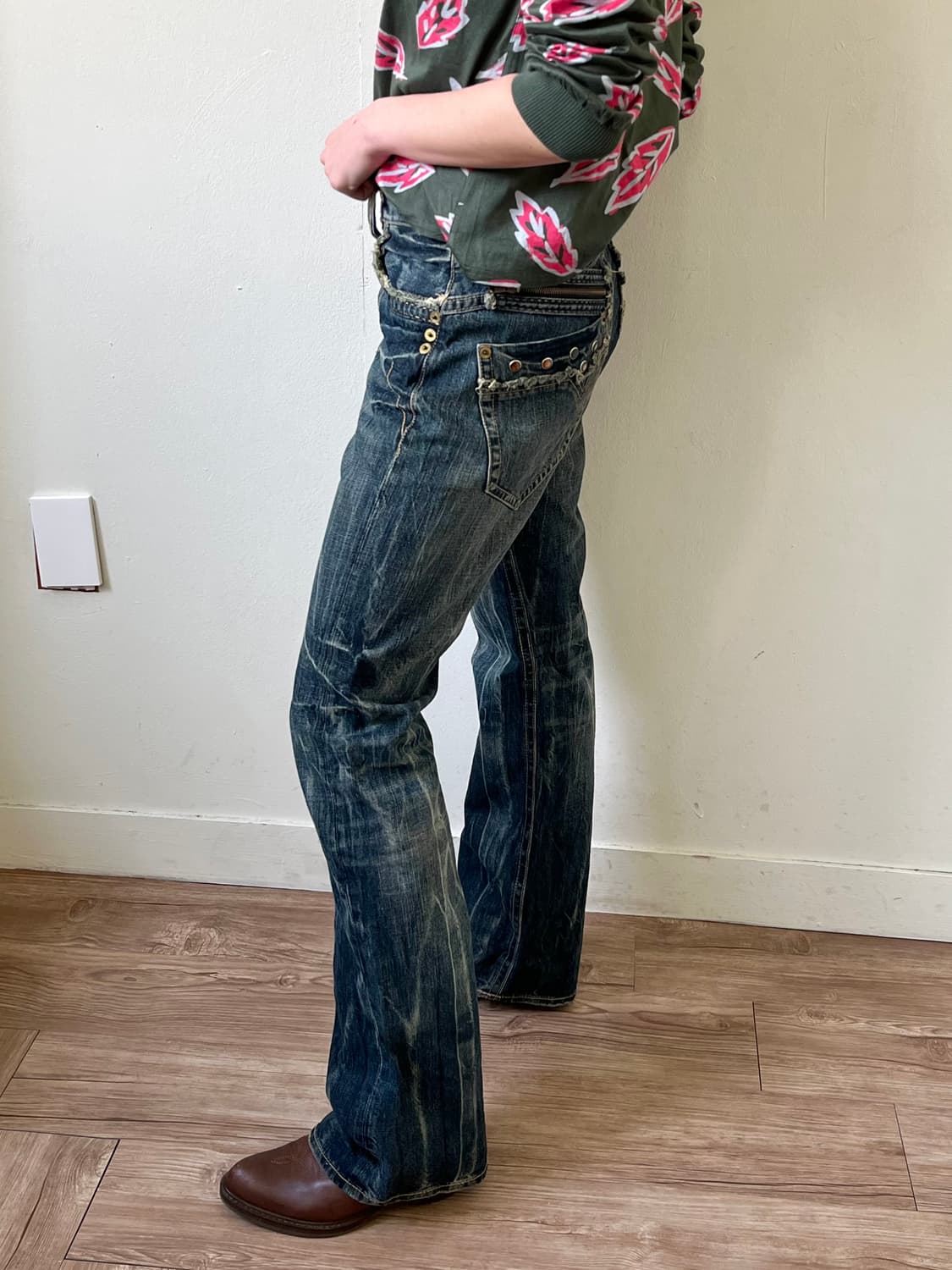 Japan vtg 아트포켓 에이징 데님 팬츠 상품이미지4