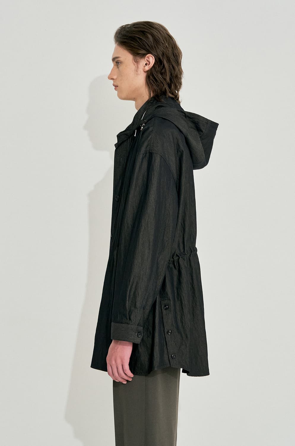 SYSTEM 시스템 옴므 디테쳐블 후드 셔츠 아우터 상품이미지2