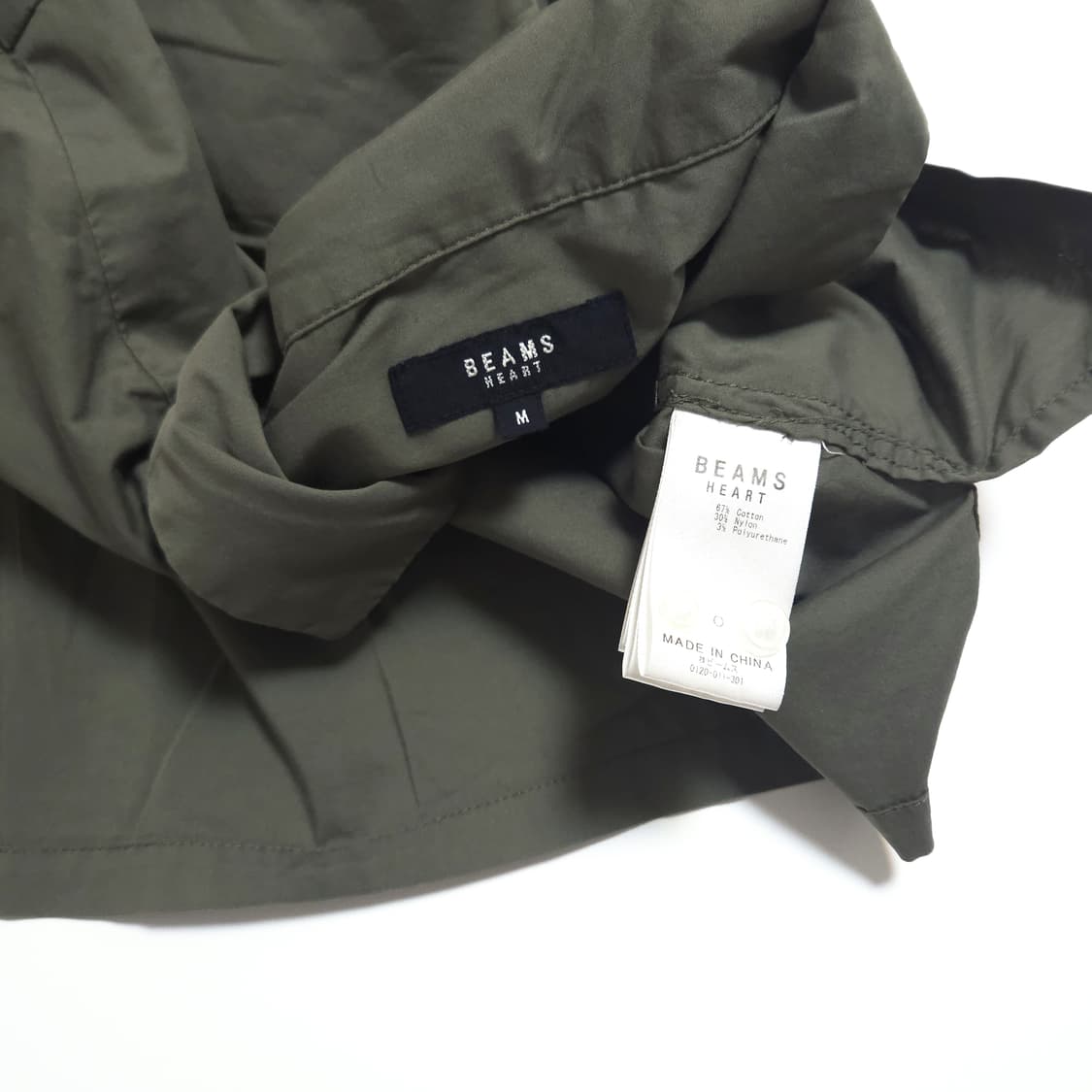 빔즈 하트 포켓 테크니컬 셔츠 카키 상품이미지5
