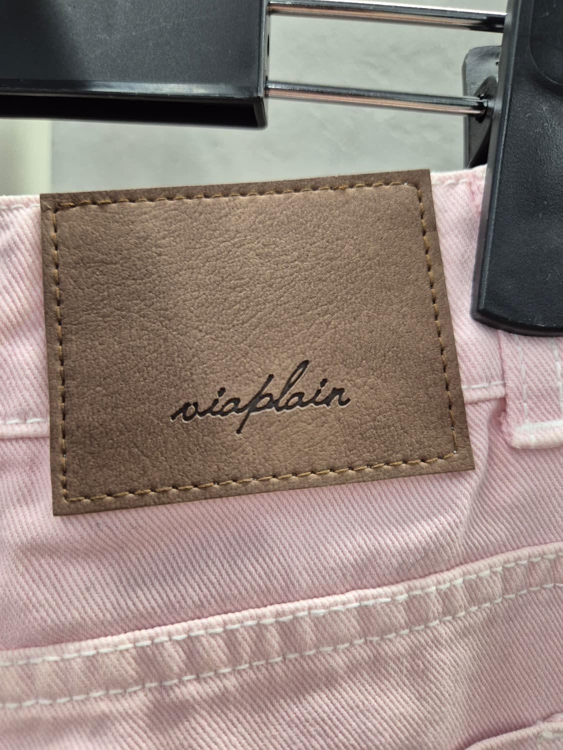 비아플레인 핑크 와이드 데님 팬츠 m 상품이미지4