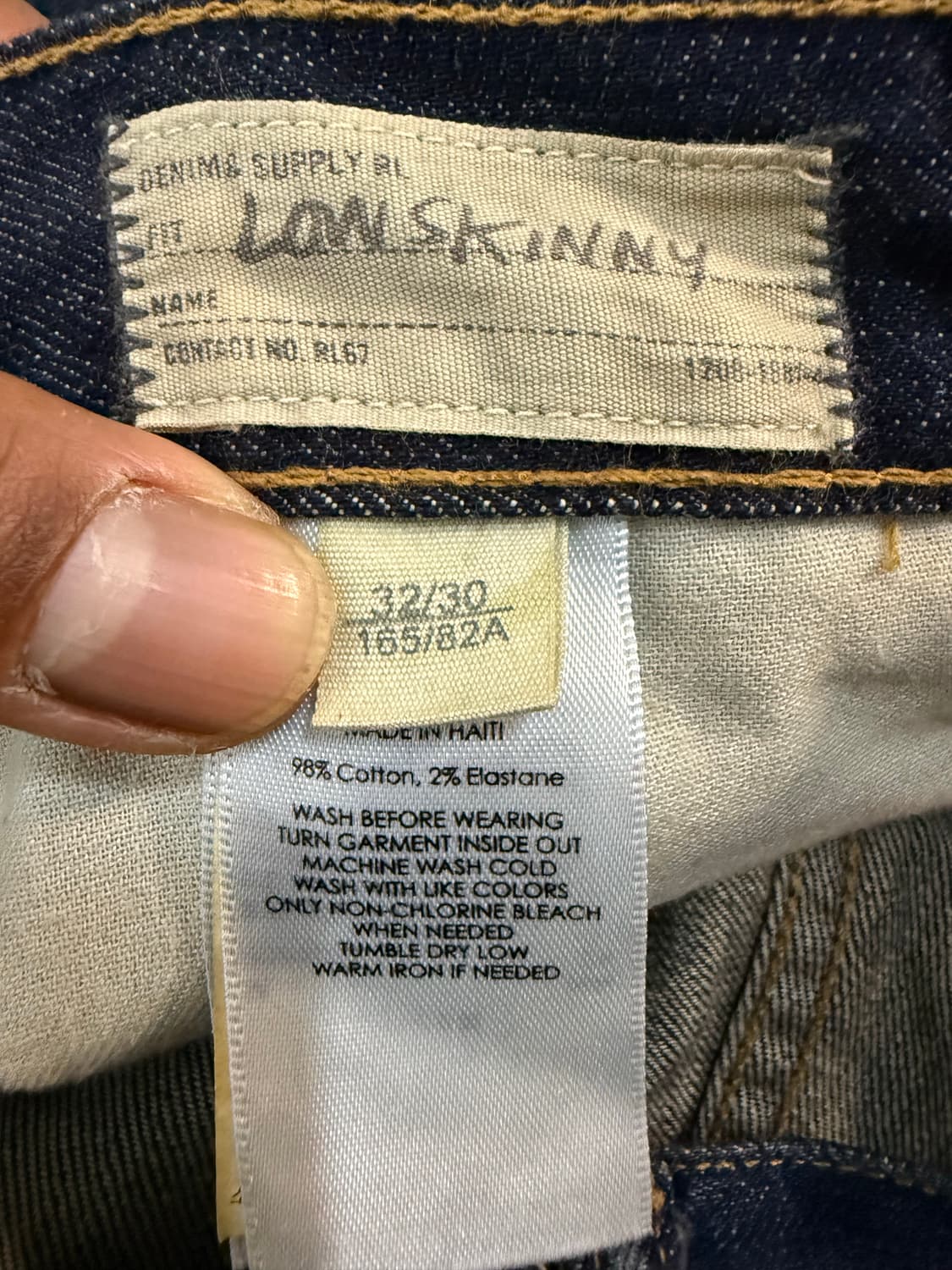 (32)폴로 랄프 로렌 가죽 패치 미국 국기 워싱 로우 스키니 럭셔리 진 상품이미지5