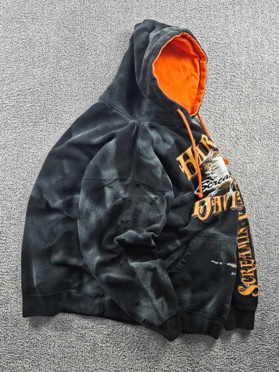 할리데이비슨 디스트레스드 다잉 커스텀 후드티 (2XL추정) / 10996 상품이미지4