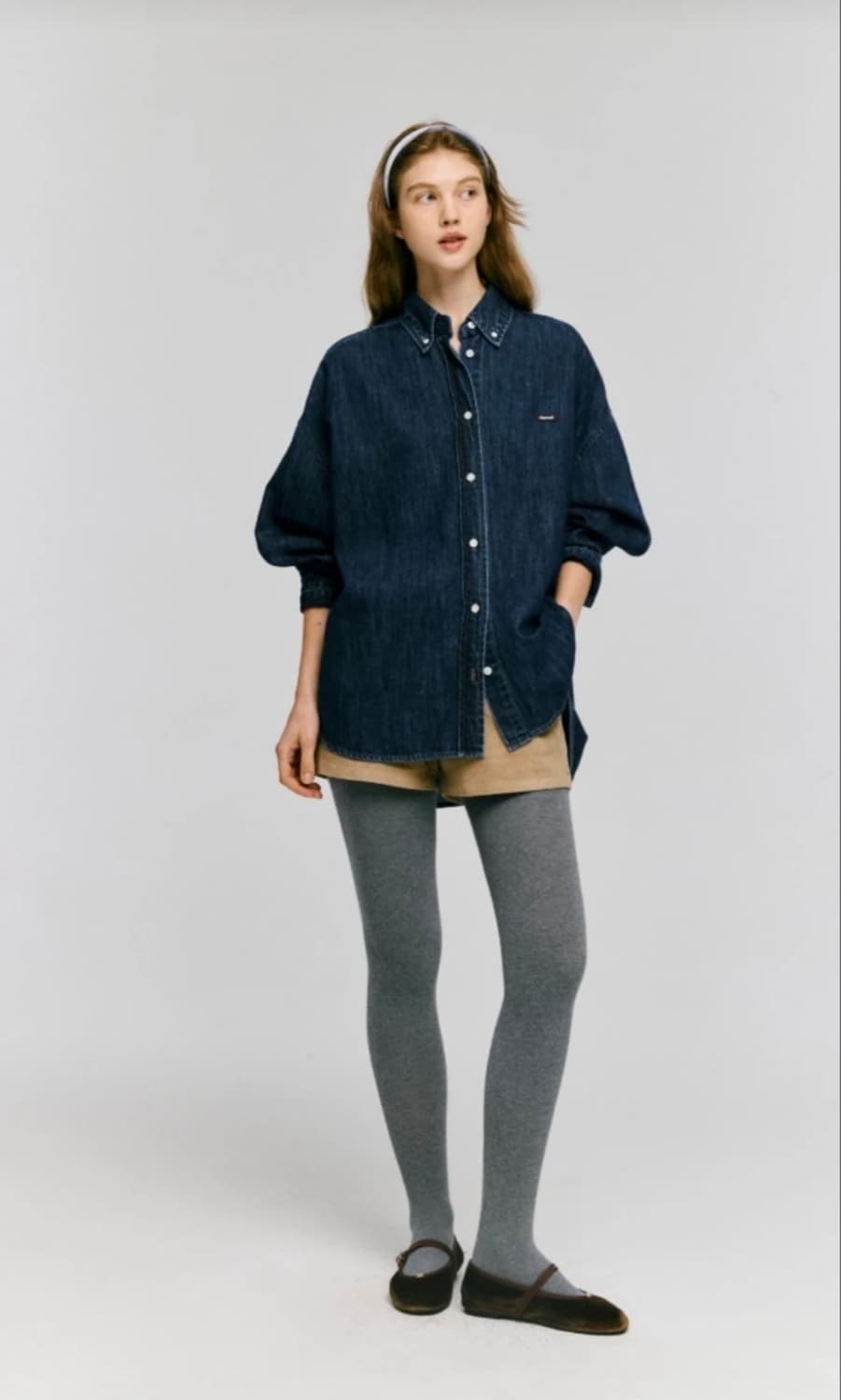 드파운드 박스 로고 데님 셔츠 (새상품) 상품이미지5