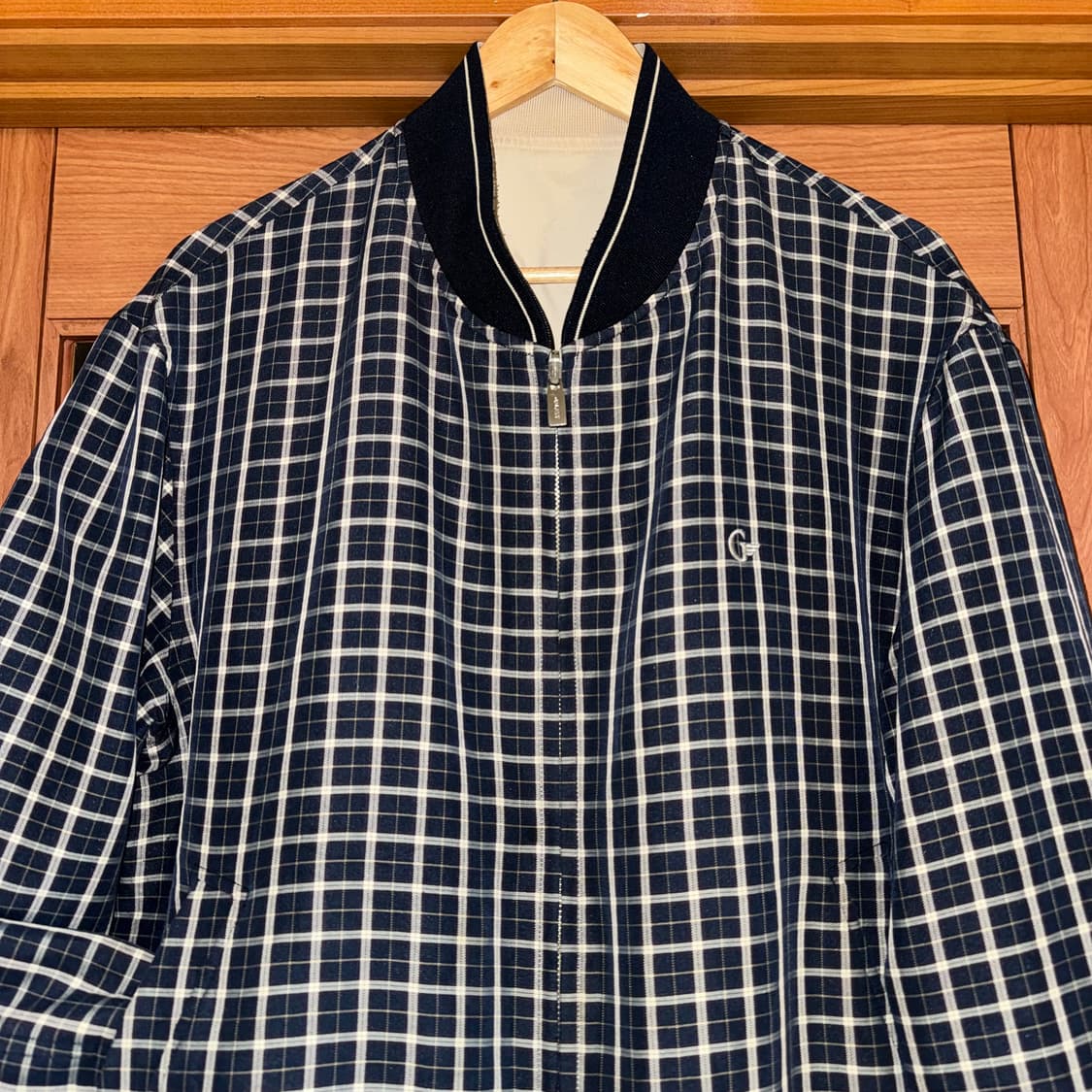 빈티지 체크 블루종 자켓 (L)   상품이미지2