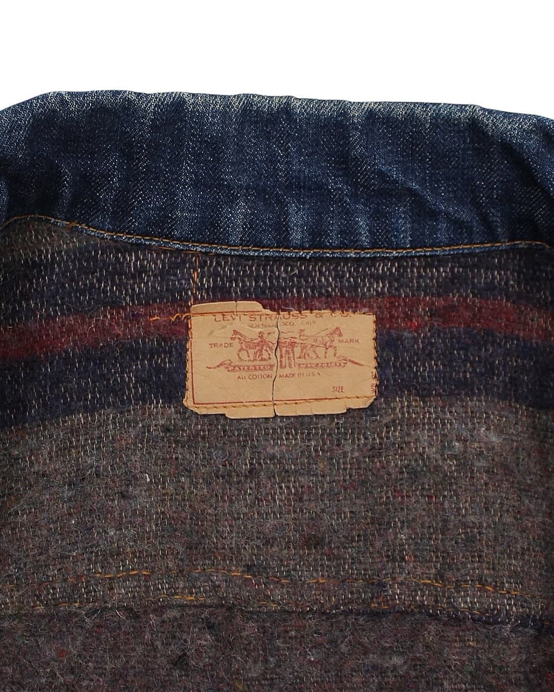 1960s USA 리바이스 70505-0317 데님 자켓 빅E 블랭킷 상품이미지5