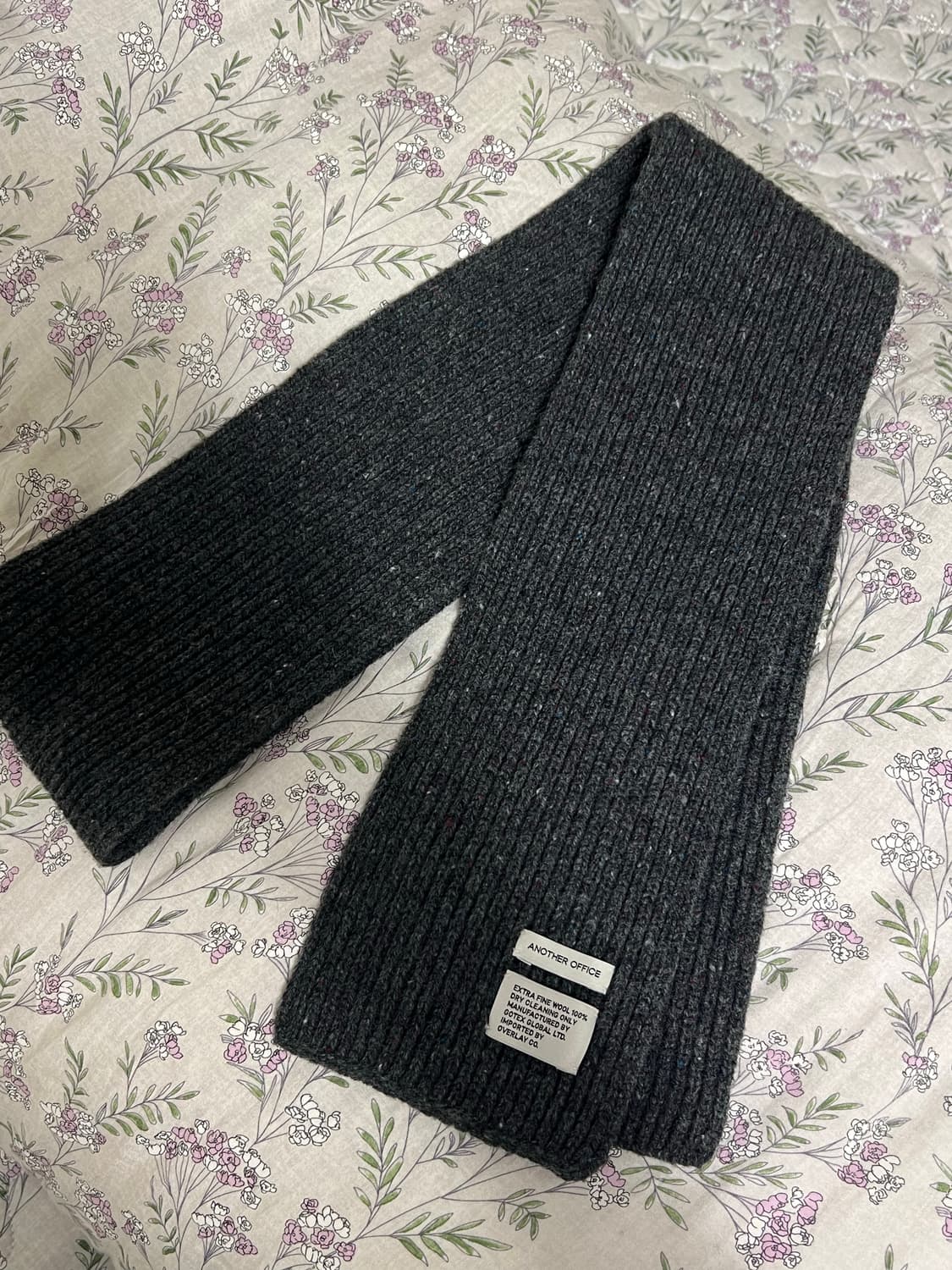 어나더오피스 엑스트라 파인 울 머플러 실착0회 그레이 상품이미지1