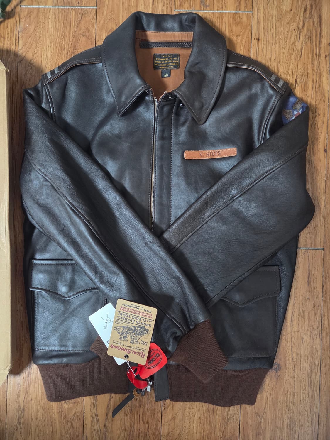 리얼시몬스 A-2 말가죽 자켓 L(40)사이즈 (A2) 새상품 상품이미지1
