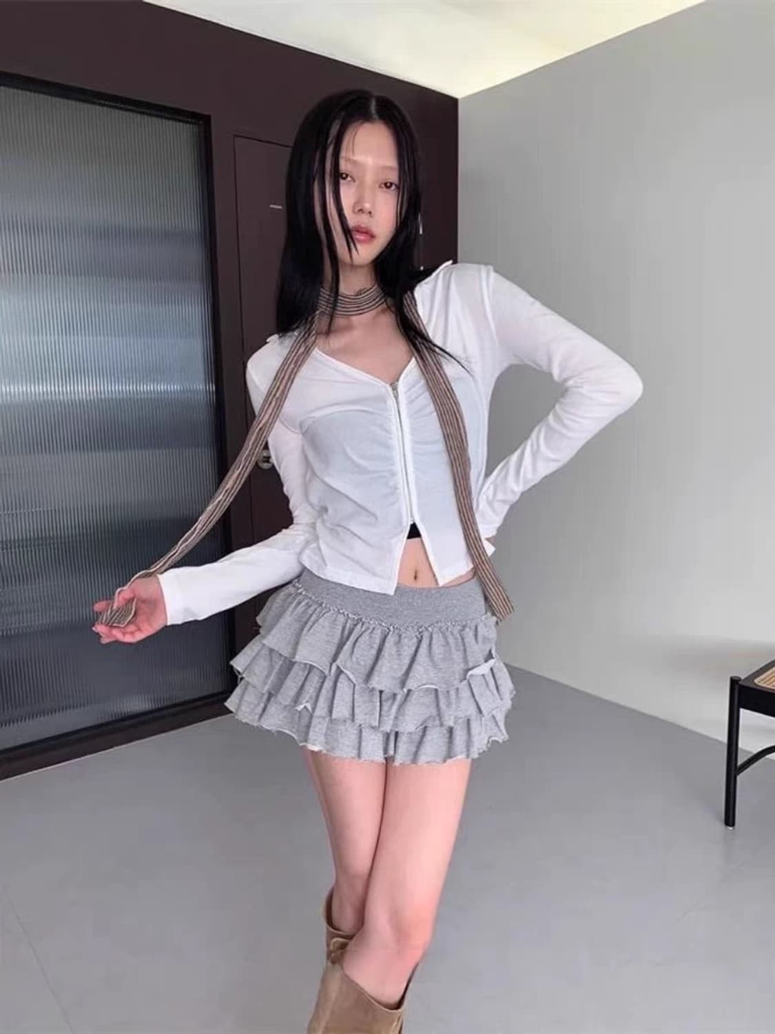 블랙업 캉캉 미니 스커트 치마 바지 상품이미지2