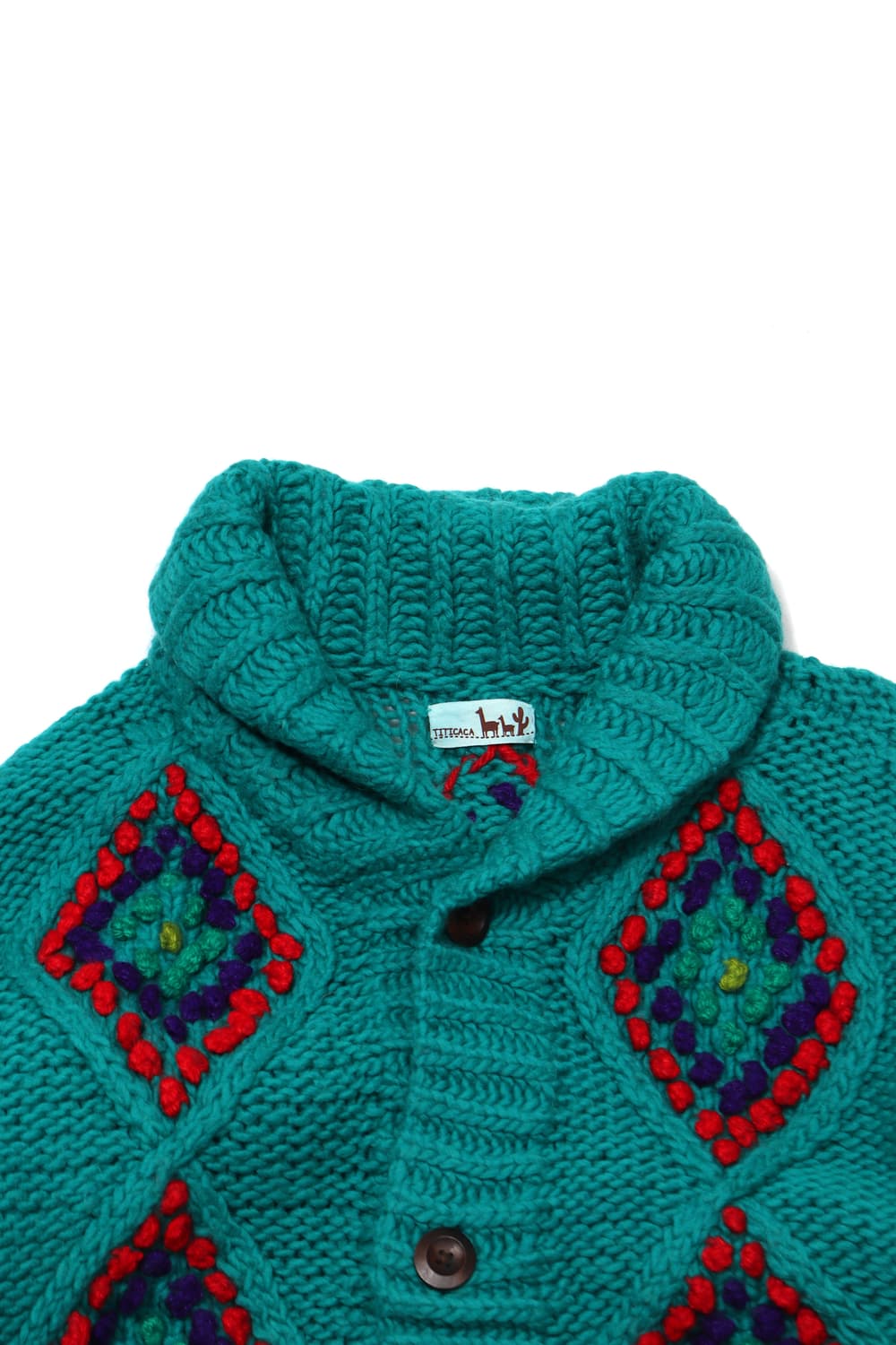 TITICACA 핸드메이드 페루산 울 100% 코위찬 가디건 size M 상품이미지3