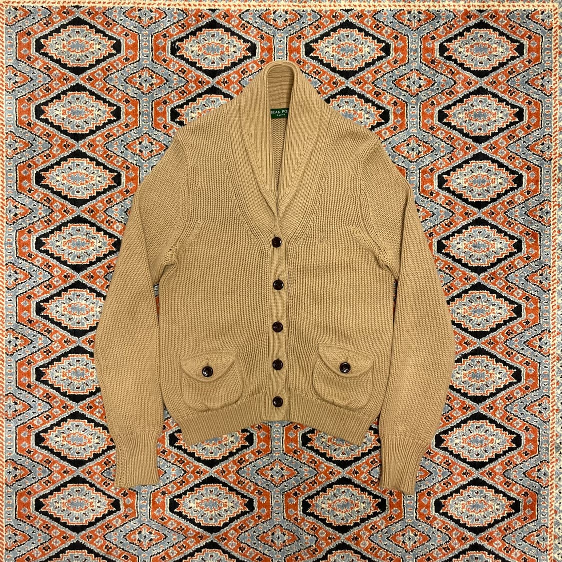 빈폴 레이디스 베이지 카라 짜임 가디건 여성90 상품이미지1