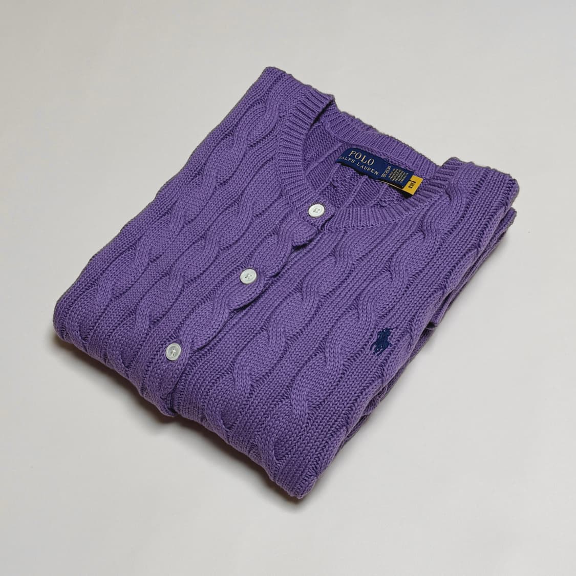 [XL] 폴로 랄프로렌 코튼 케이블 가디건 퍼플 상품이미지1