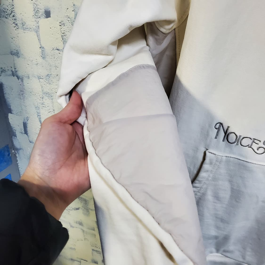 노이스 투톤 배색 후드티  상품이미지4