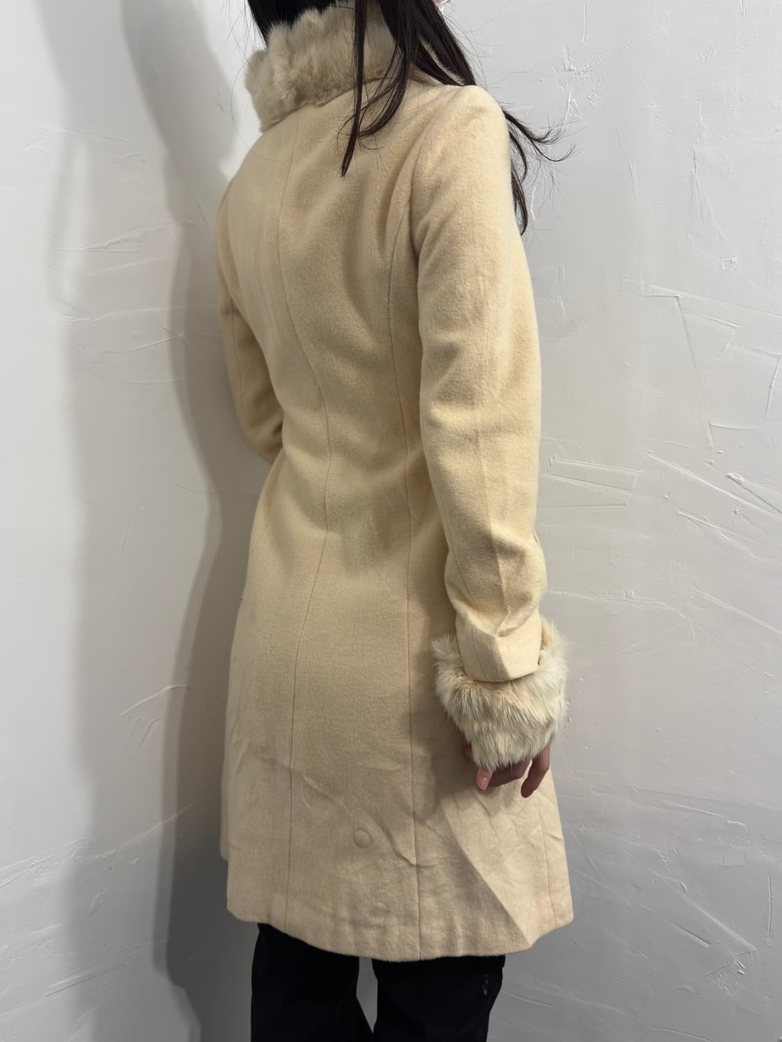 lest rose ribbon detail fur coat 상품이미지5