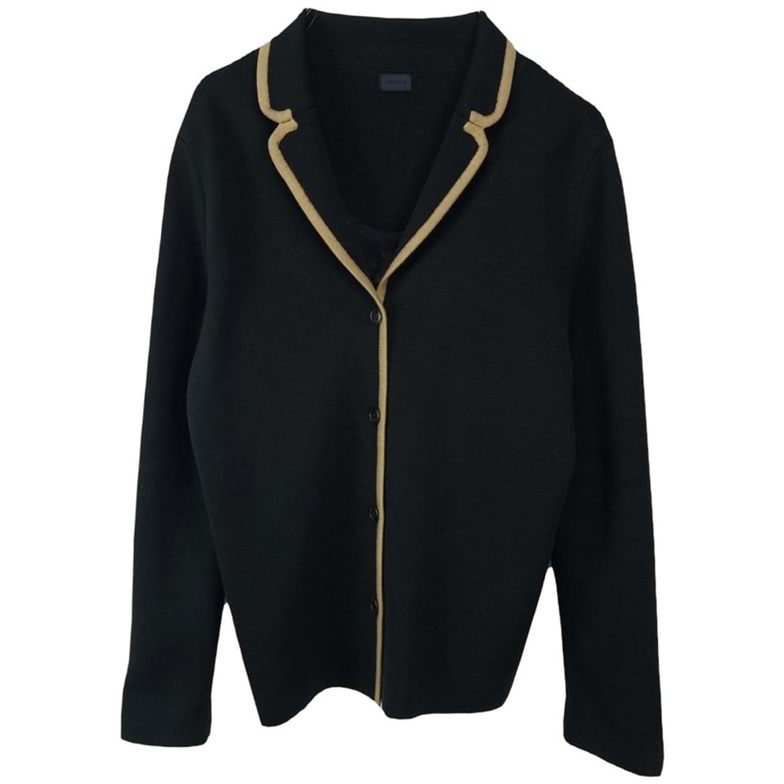 시스템 라펠 니트 가디건 블랙 M18932 상품이미지2