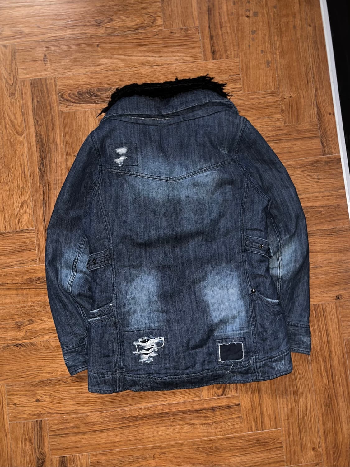 빈티지 스냅 데님 무스탕 상품이미지7