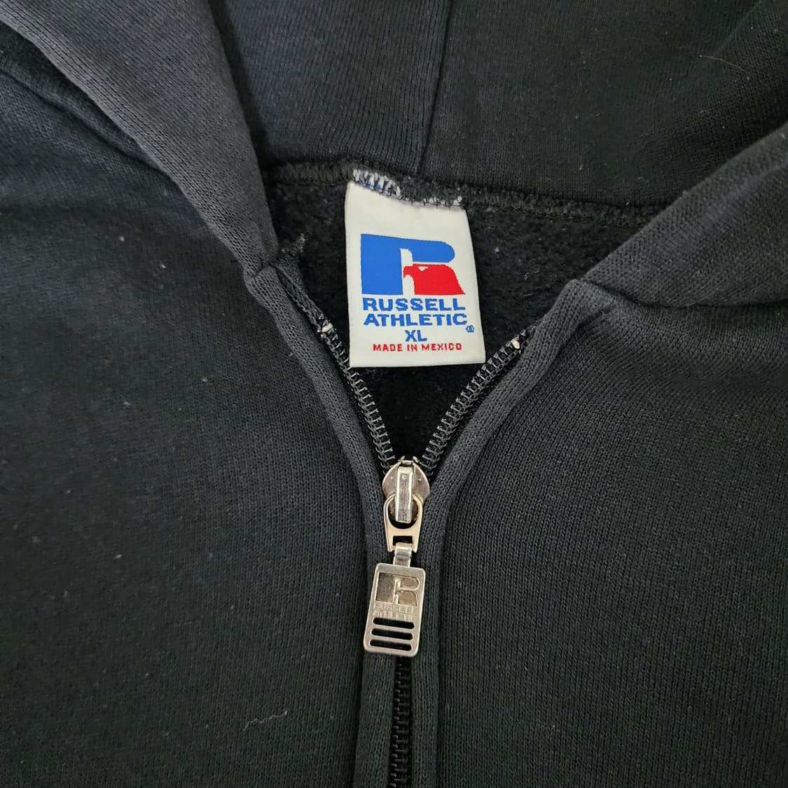 [XL] 90s 러셀 애슬레틱 빈티지 후드집업 블랙 ver. 블리칭 상품이미지4
