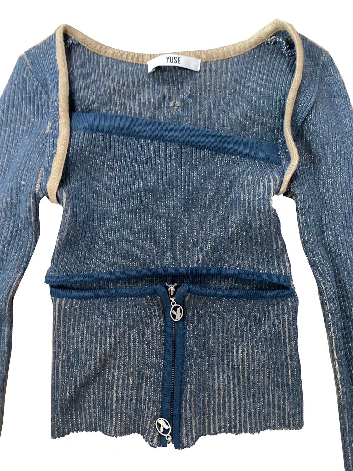 YUSE / Two-tone Bolero Knot Top 상품이미지4