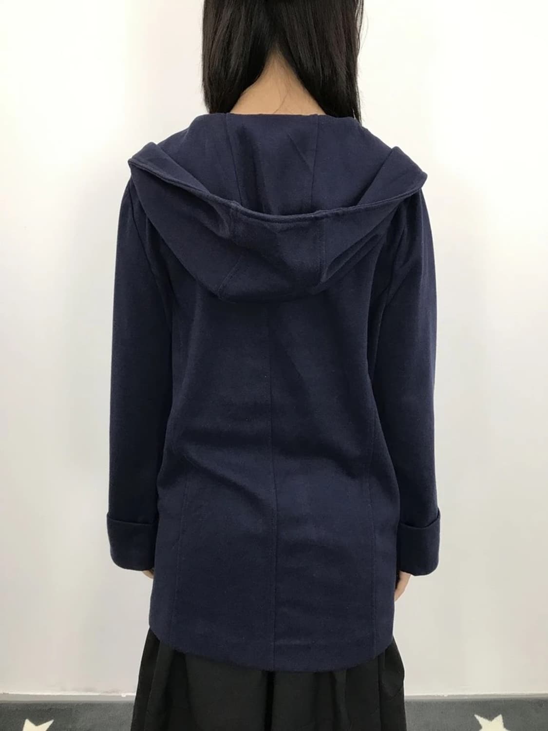 Lune Moire Navy Hood Coat 상품이미지3