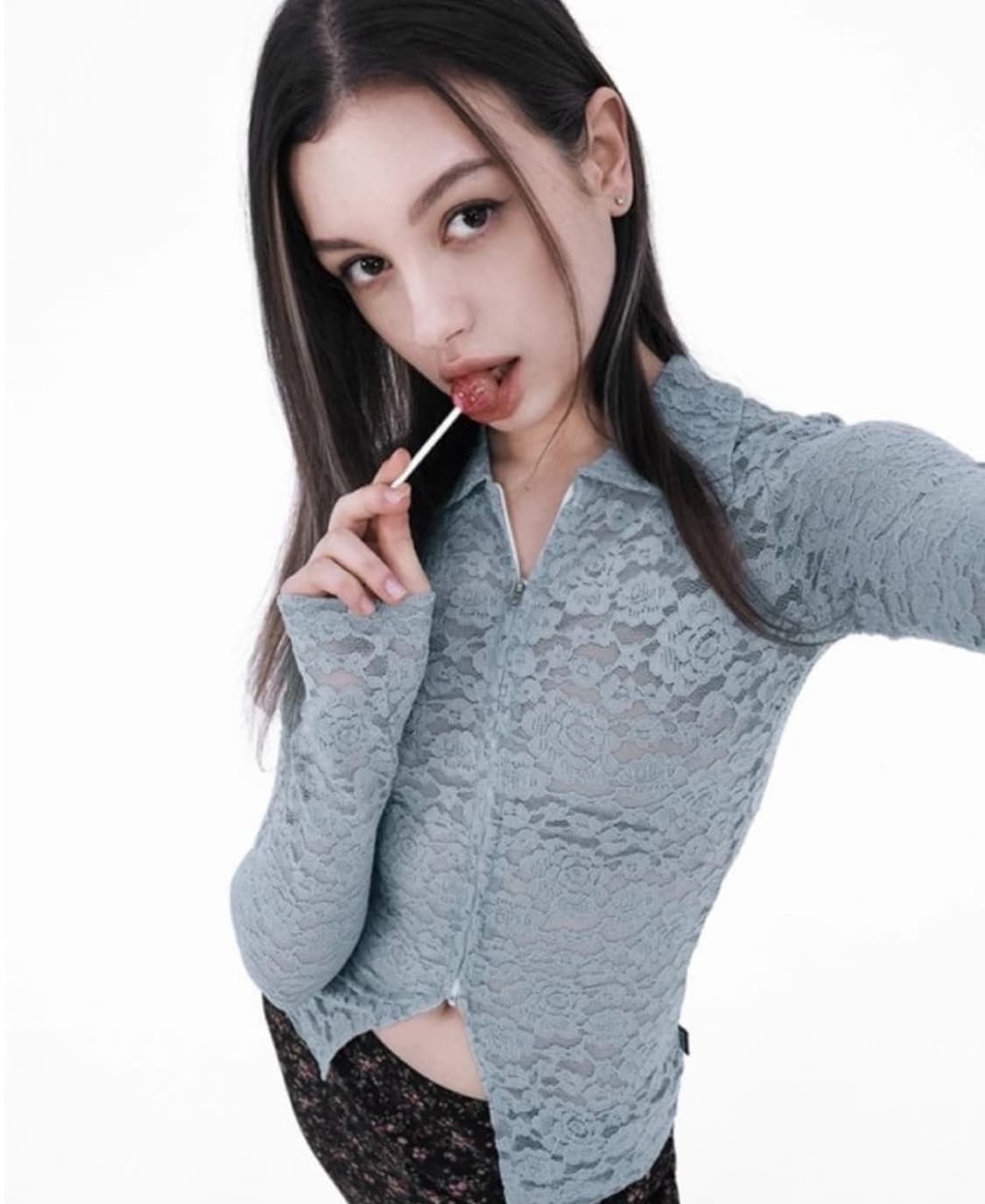 스컬프터 로즈 레이스 집업 상품이미지1