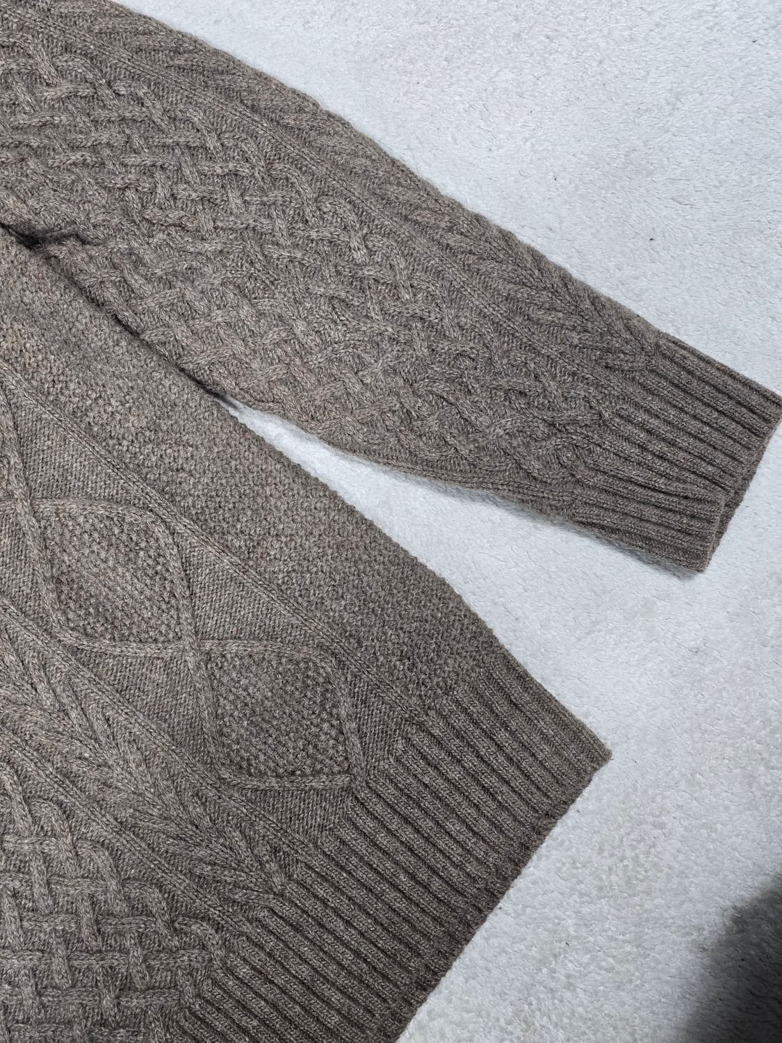 Beams 빔즈 케이블 브라운 니트 스웨터 M사이즈 상품이미지5