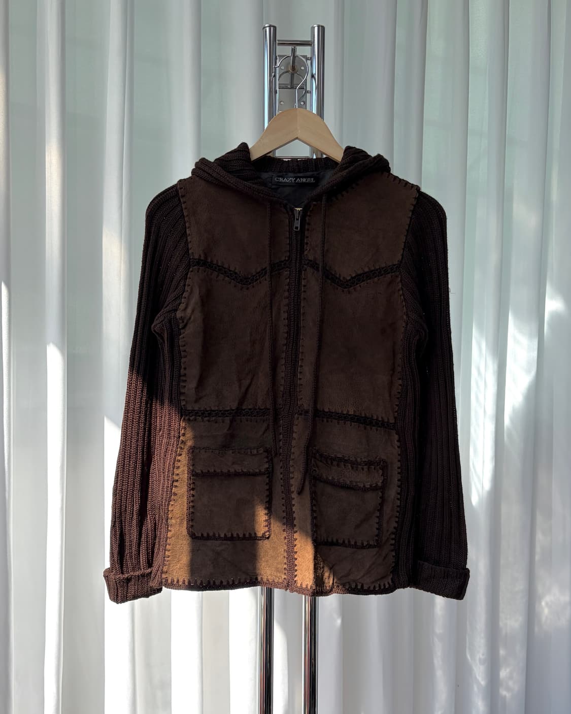 [S-M]Crazy Angel JPN 스웨이드 후드 니트 집업 상품이미지3
