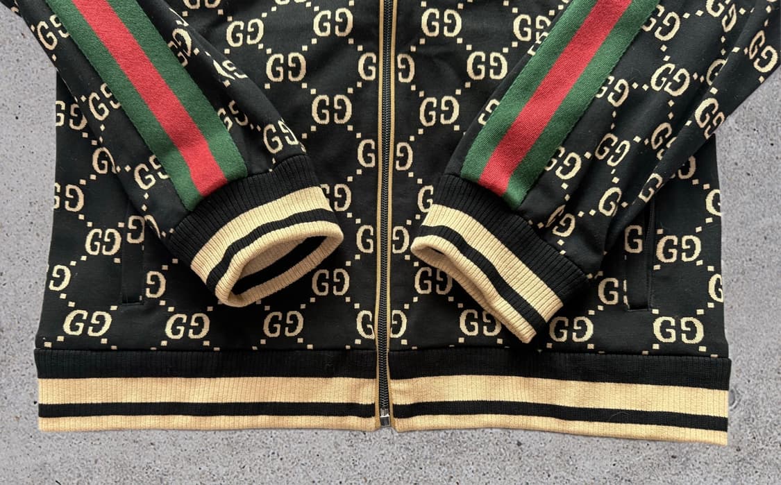 [XL] 구찌 GG 저지 코튼 자켓 블랙 카멜 상품이미지2