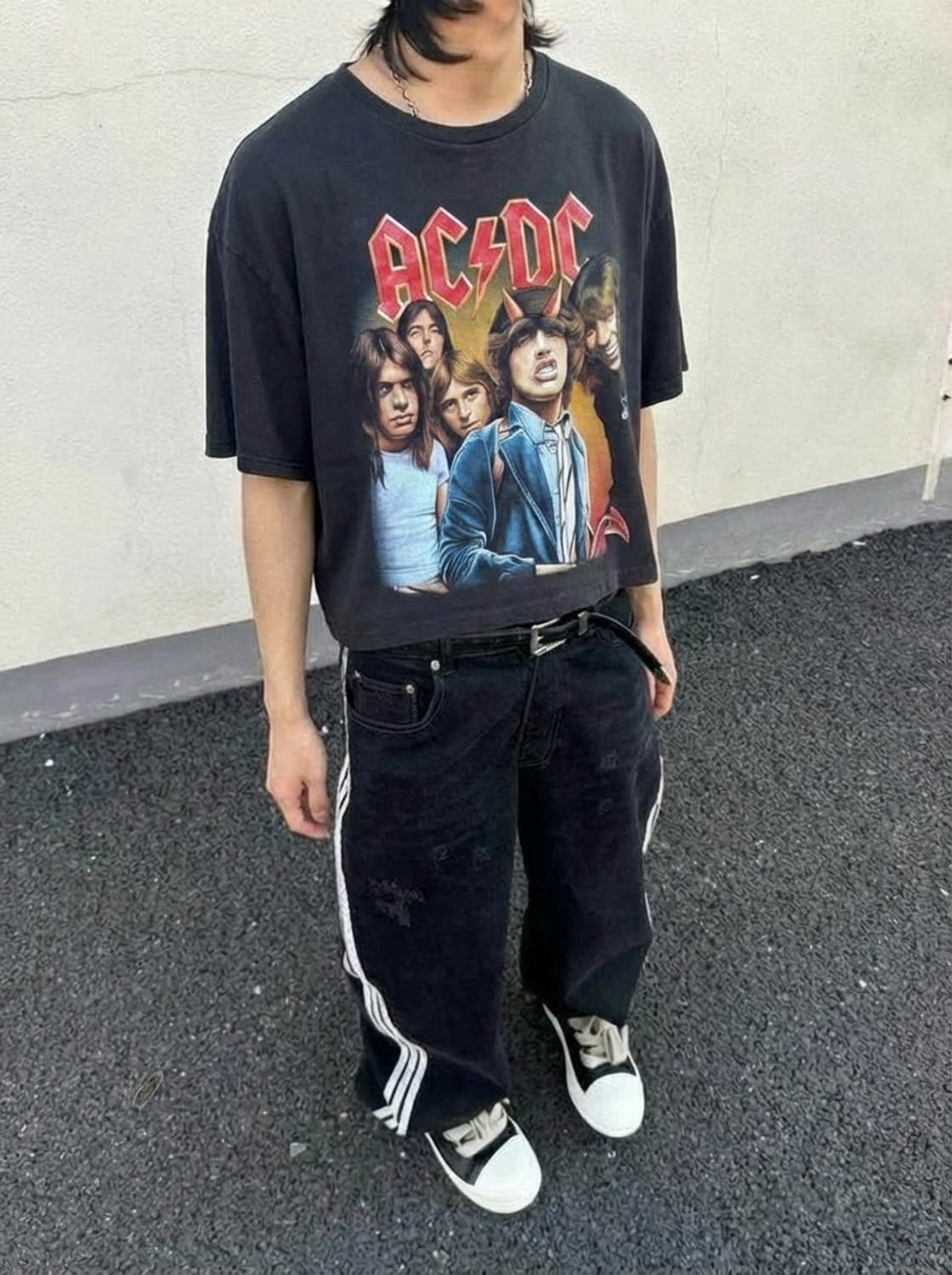 락 볼루션 AC ⚡️DC 데빌 크롭 반팔티 상품이미지1